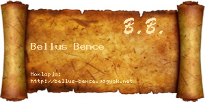 Bellus Bence névjegykártya